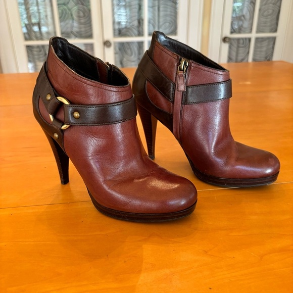 Cole Haan 6.5B Equestrian Leather Stiletto Heel Ankle Boots Booties - Picture 1 of 13